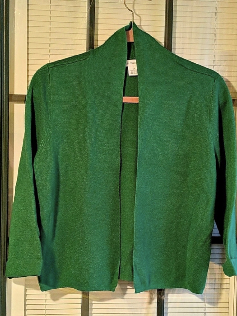 Liz Claiborne Green Knit Cardigan Size Medium